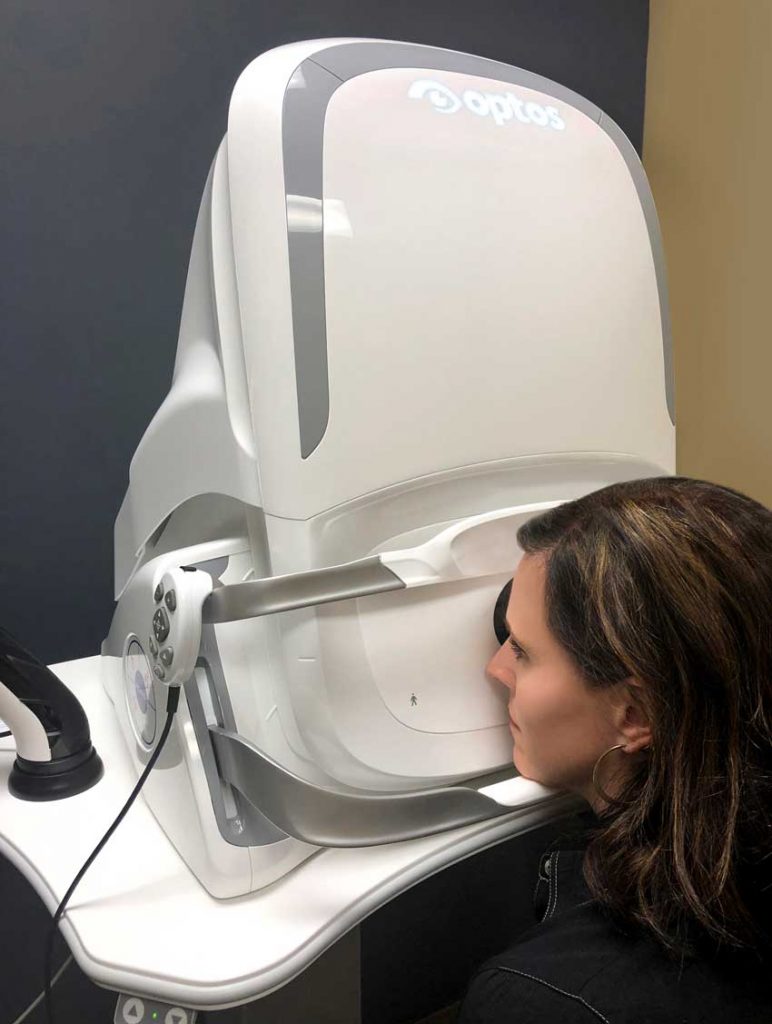 Optomap no dilating eye exam in Knoxville, Tennessee